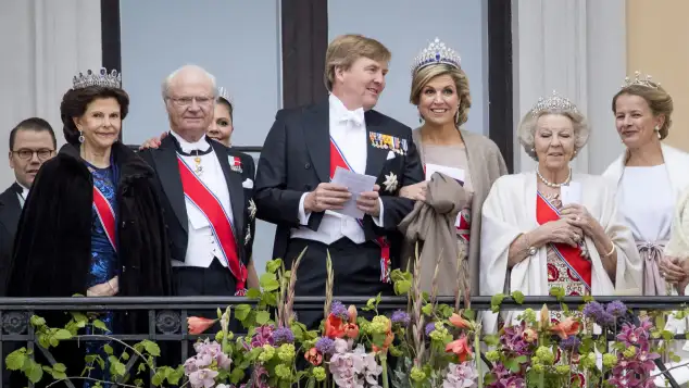 Königin Silvia, König Carl Gustav, König Willem-Alexander, Königin Maxima und Prinzessin Beatrix