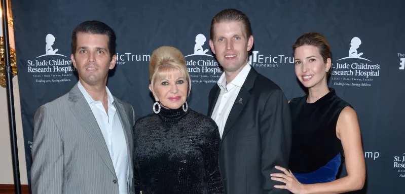 Ivana Trump und ihre Kinder Eric, Ivanka, Donald Jr. 
