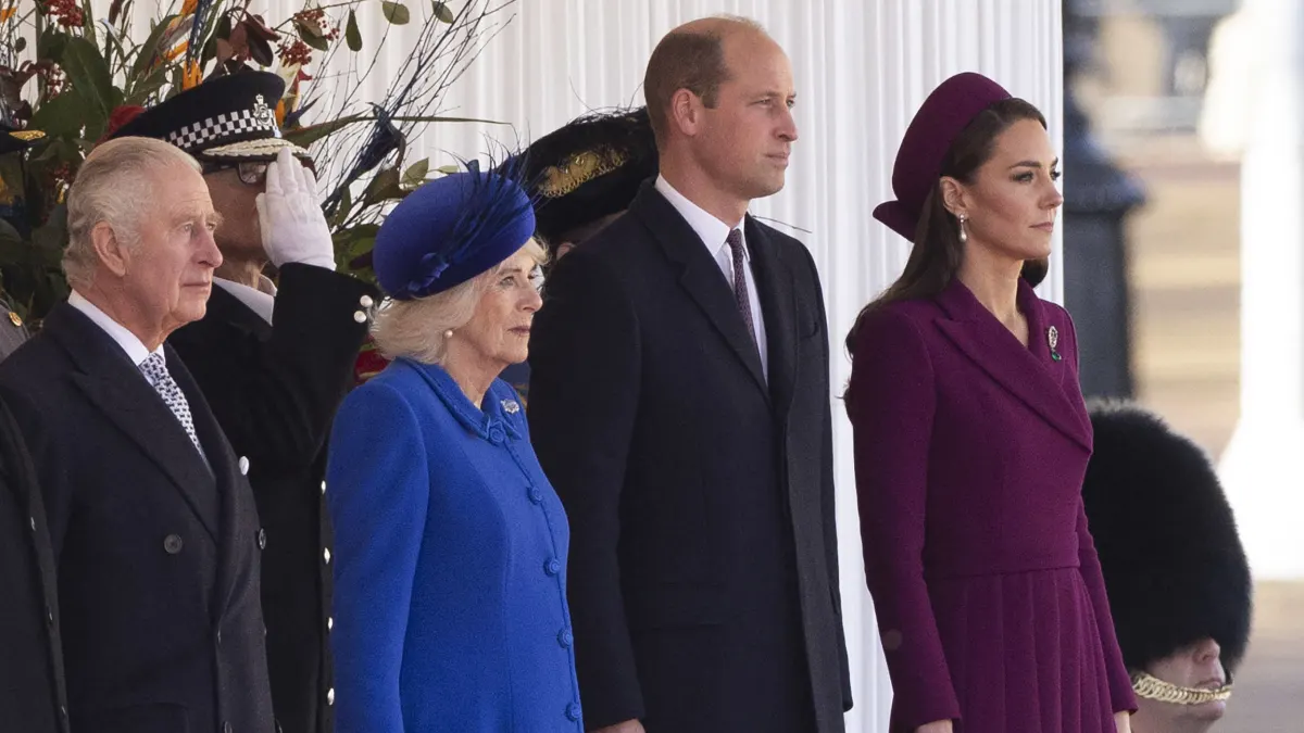 Britische Royals König Charles Königsgemahlin Camilla Prinz William Herzogin Kate