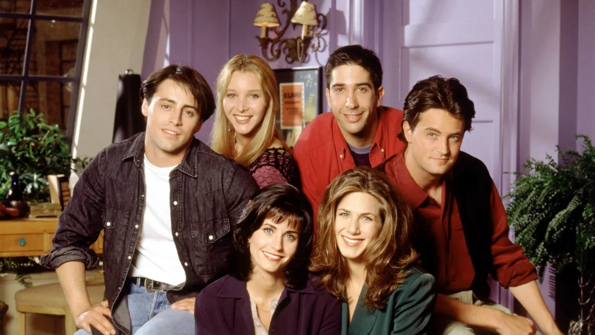 Der Cast von „Friends“: Matt LeBlanc, Lisa Kudrow, David Schwimmer, Matthew Perry,  Courteney Cox, und Jennifer Aniston