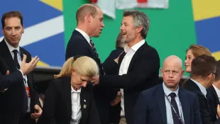 Prinz William und König Frederik beim EM-Spiel England gegen Dänemark 2024