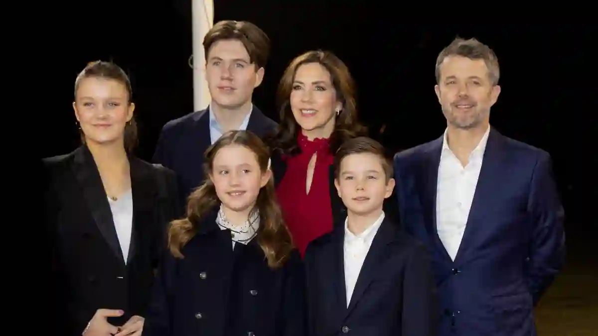 Dänische Königsfamilie mit Prinz Mary, Prinz Frederik, Prinz Christian und Prinz Isabella und Prinz Vincent and Prinz Josephine am 6. Februar 2022