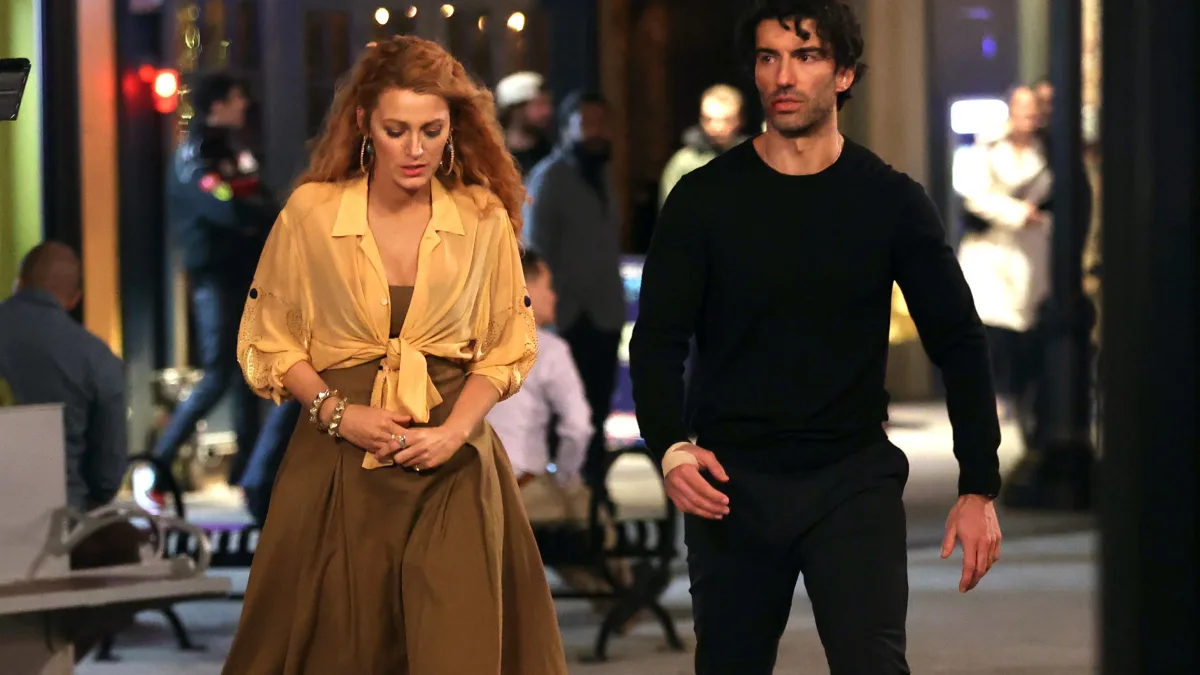 Blake Lively und Justin Baldoni bei den Dreharbeiten