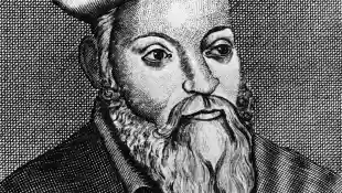 Michel Nostradamus 1503 1556 French physician and astrologer 17th century copperplate engraving W