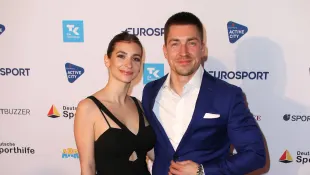 Philipp Boy und Vivien Patzig beim Deutschen Sportjournalistenpreis im März 2019