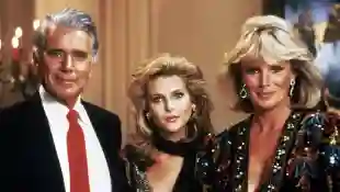 John Forsythe, Catherine Oxenberg und Linda Evans in „Denver-Clan“