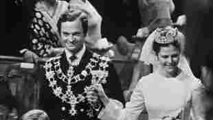 König Carl Gustaf und Königin Silvia bei ihrer Hochzeit 1976