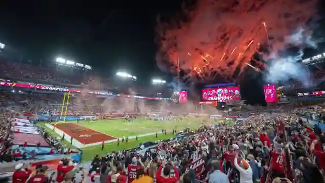 Die Fans der Tampa Bay Buccaneers feiern den Sieg im Super Bowl LV 2021