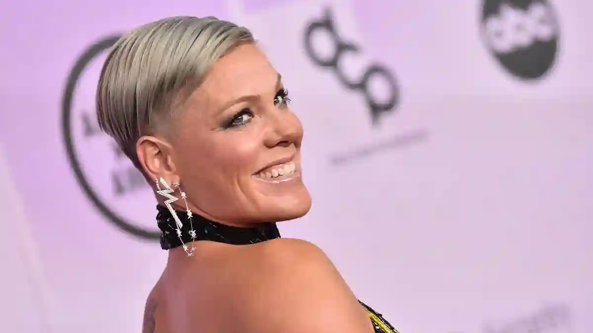 Sängerin Pink in einem rückenfreien Kleid bei den American Music Awards 2022
