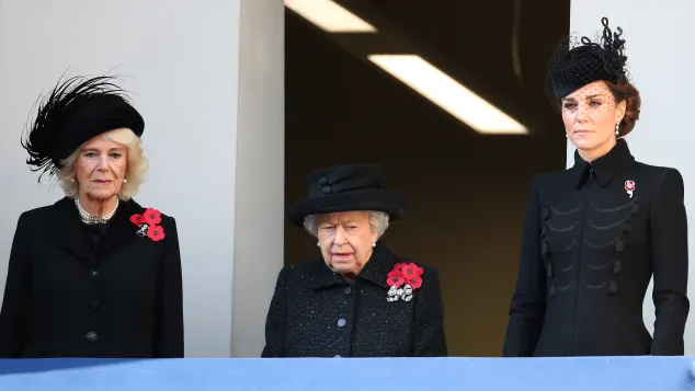 Camilla, Königin Elisabeth II. und Herzogin Kate