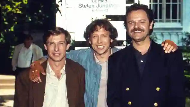Michael Lesch, Stephan Schwartz und Gunter Berger in der ZDF Serie „Freunde fürs Leben“, Deutschland 1999