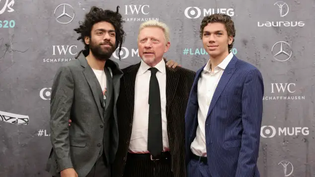 Noah und Elias Becker mit Vater Boris Becker