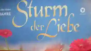 „Sturm der Liebe“-Plakat im Mathaeser Filmpalast in München am 15. September 2015