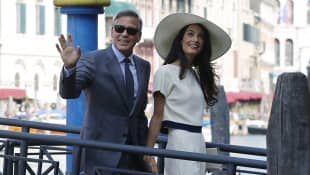 George Clooney und seine Frau Amal Clooney 2014 in Venedig