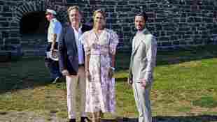 Chris O'Neill, Prinzessin Madeleine und Prinz Carl Philip am Geburtstag von Prinzessin Victoria am 14. Juli 2021