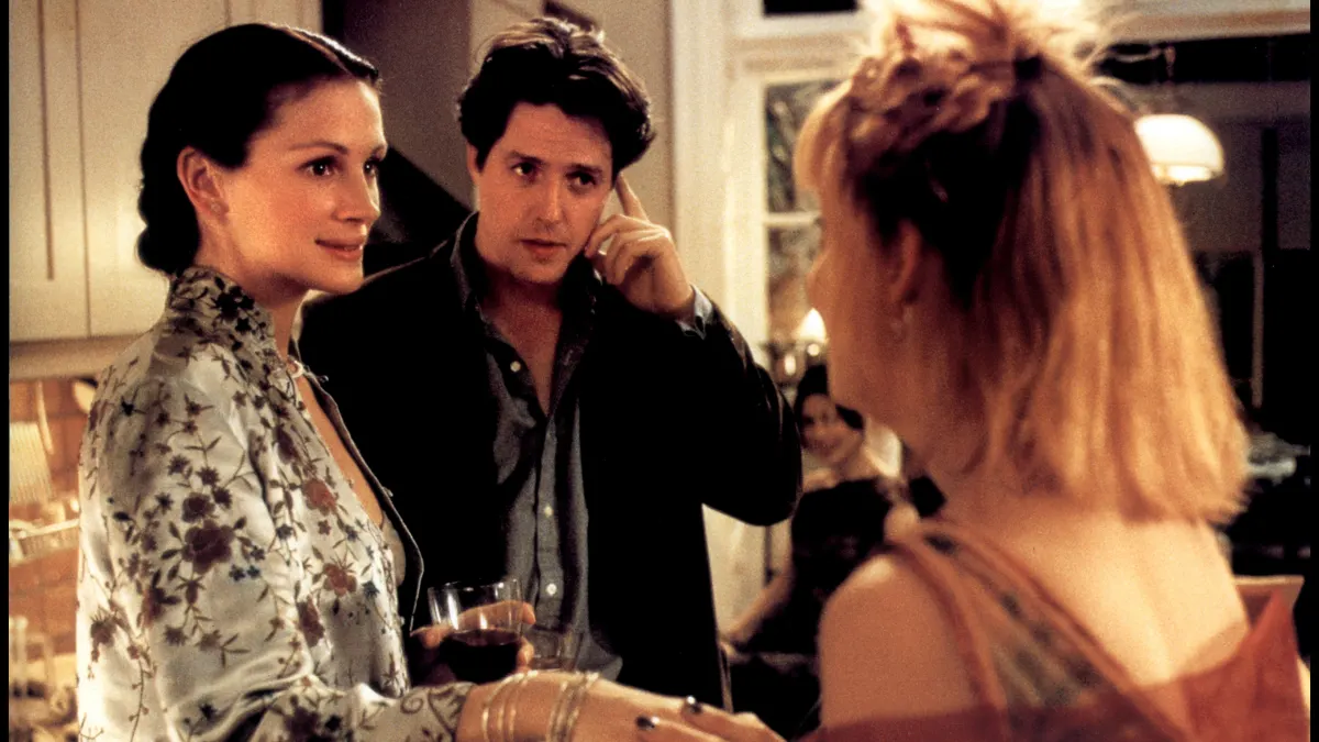 „Notting Hill“: Julia Roberts, Hugh Grant und Emma Chambers