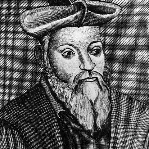 Michel Nostradamus 1503 1556 French physician and astrologer 17th century copperplate engraving W