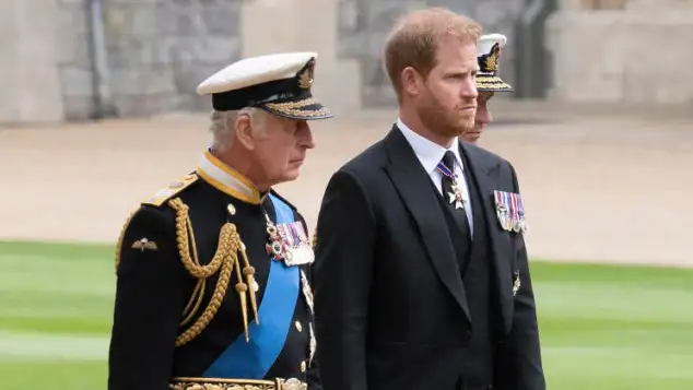 König Charles und Prinz Harry