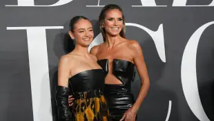 Heidi Klum und Leni Klum auf dem roten Teppich