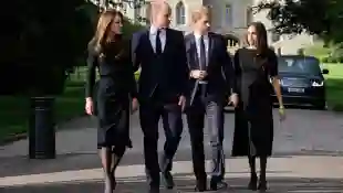 Prinzessin Kate, Prinz William, Prinz Harry und Herzogin Meghan beim Gottesdienst für die verstorbene Queen