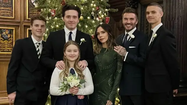 Cruz Beckham, Brooklyn Beckham, Harper Beckham, Victoria Beckham, David Beckham und Romeo Beckham
