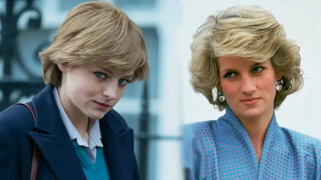 Emma Corrin und Lady Diana