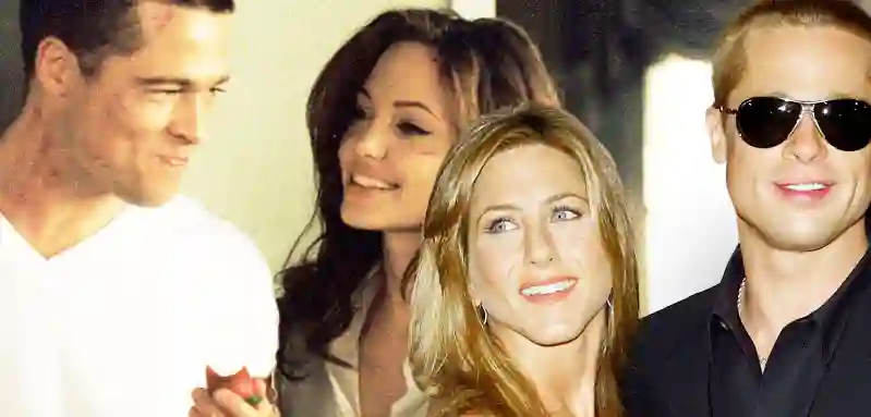 Brad Pitt und Jennifer Aniston,  Angelina Jolie und Brad Pitt in „Mr. & Mrs. Smith“