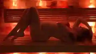 Anne Wünsche in der Sauna auf Instagram