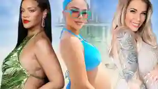 Sexy Babybauch Rihanna, Kim Gloss und Jenny Frankhauser