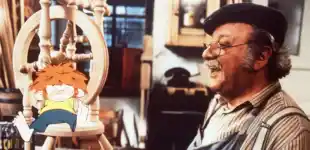 Pumuckl und Meister Eder in dessen Werkstatt