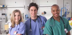 „Scrubs“-Stars Sarah Chalke, Zach Braff und Donald Faison