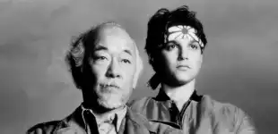 Pat Morita und Ralph Macchio