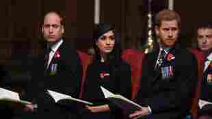 Prinz William, Meghan Markle und Prinz Harry bei einem Gedenkgottesdienst zum ANZAC Day in der Westminster Abbey