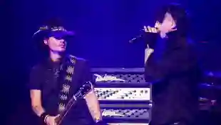 Schauspieler Johnny Depp und Schock-Rocker Marilyn Manson bei einem gemeinsamen Auftritt