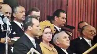 Willy Brandt, Königin Elisabeth II und Ludwig Erhard im Jahr 1965 Deutschland Besuch