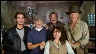 „Indiana Jones“-Stars und Regisseur: Shia LaBeouf, Steven Spielberg, Ray Winstone, Karen Allen und Harrison Ford