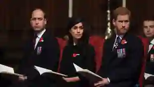 Prinz William, Meghan Markle und Prinz Harry bei einem Gedenkgottesdienst zum ANZAC Day in der Westminster Abbey
