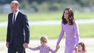 Prinz William, Prinz George, Herzogin Kate und Prinzessin Charlotte