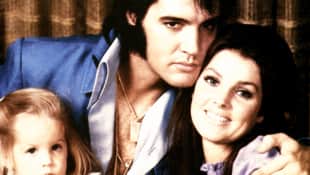 Priscilla, Elvis and their daughter Lisa Marie Presley 1970