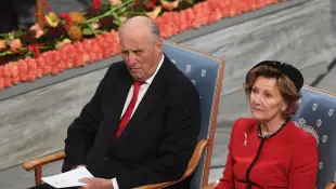 King Harald and Queen Sonja at the 2019 Nobel Prize ceremony in Oslo