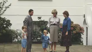 Lady Diana, Prinz Harry, Prinz William und Prinz Charles