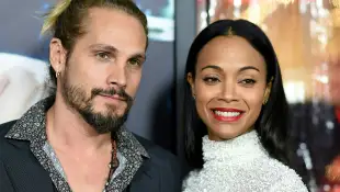 Zoe Saldana Mann Marco Perego Red Carpet