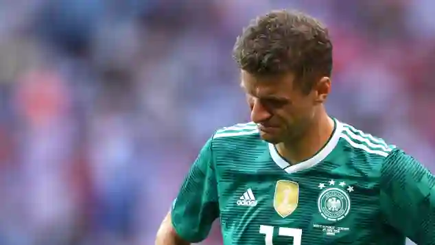 Thomas Müller nach dem Spiel gegen Südkorea bei der WM 2018