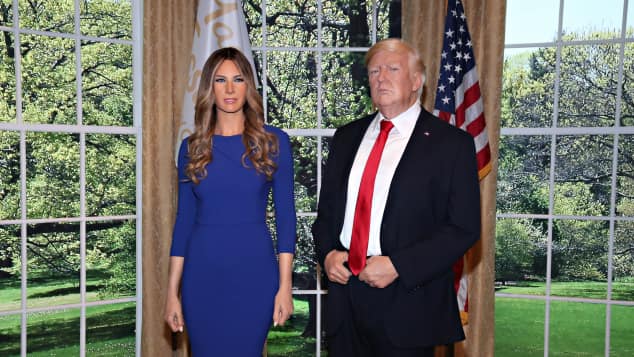 Melania und Donald Trump Wachsfiguren