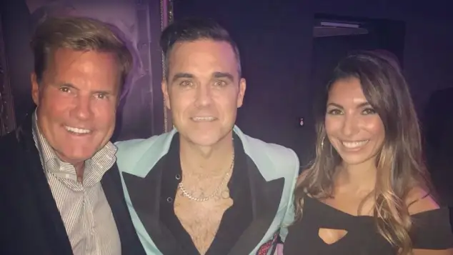 Dieter Bohlen mit Frau Carina und Robbie Williams