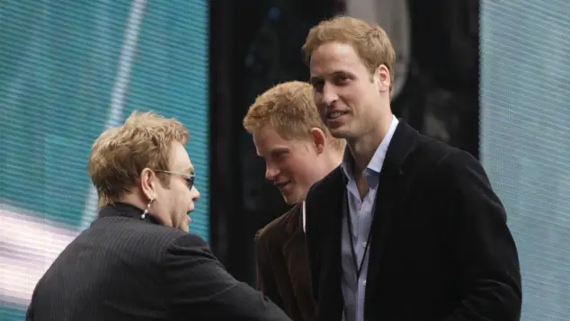 Elton John, Prinz Harry und Prinz William