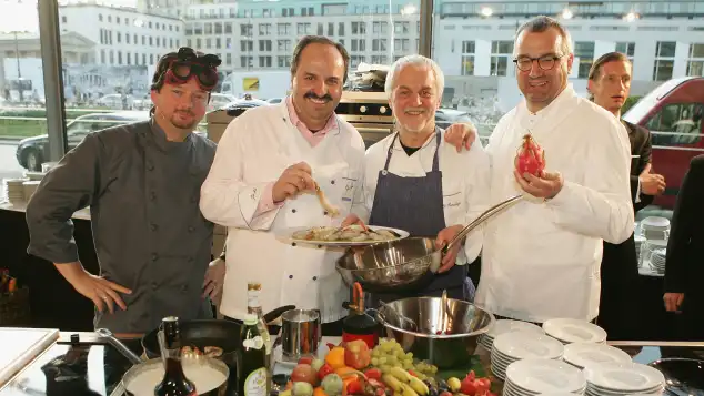 Kolja Kleeberg, Johann Lafer, Franz Raneburger und Rainer Saas
