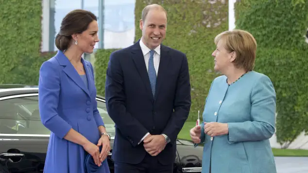 Prinz William Herzogin Kate und Angela Merkel