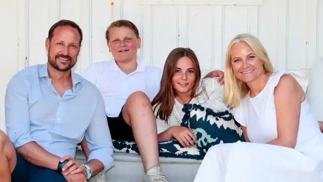Prinz Haakon, Prinz Sverre Magnus, Prinzessin Ingrid Alexandra und Prinzessin Mette-Marit