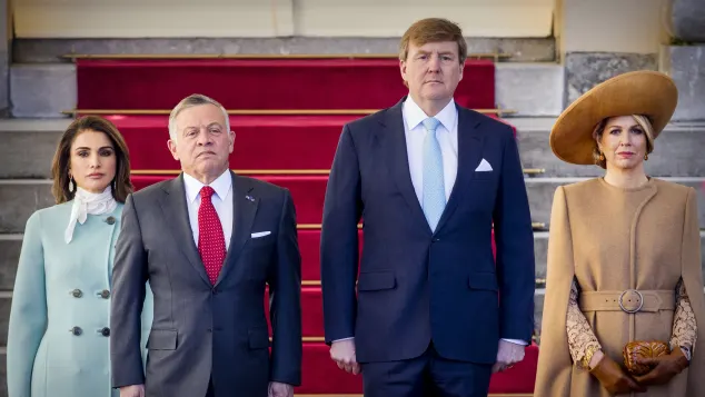 Königin Rania, König Abdullah, König Willem-Alexander und Königin Máxima
